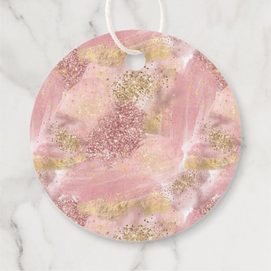 Glamスパパーティーフェイクバラ金ゴールドグリッターありがとう フェイバータグ (裏面)