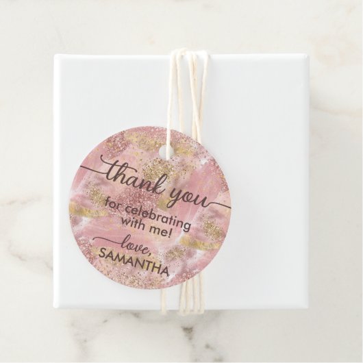 Glamスパパーティーフェイクバラ金ゴールドグリッターありがとう フェイバータグ (インサイチュ)