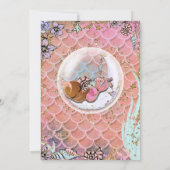 Glamダークエスニックプレゴマーメイドグリッターベビーシャワー 招待状 (裏面)