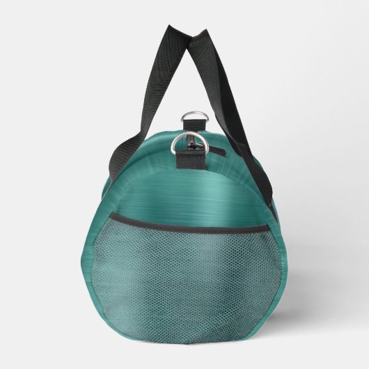 Glamティール（緑がかった色）ブラシ仕上げ金属黒白モノグラム ダッフルバッグ (右)