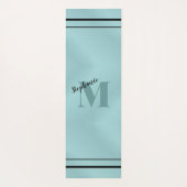 Glamティール（緑がかった色）ブラッシュドメタルモノグラムのエレガント、 ヨガマット (裏面)