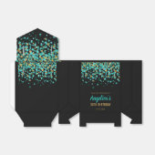 Glamティール(緑がかった色)金ゴールドグリッター紙吹雪サンキュー誕生日 フェイバーボックス (折り畳みなし)