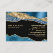 *~* Glamティール(緑がかった色)Agate Geode金ゴールドグリッターブラック 名刺 (裏面)