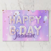 Glamトレンディーバルーン誕生日紙ランチョンマット ペーパーパッド (正面)