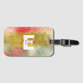 Glamトレンディーモダン抽象芸術書道スクリプト ラゲッジタグ (正面横)