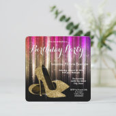 Glamハイヒールシューバースデーパーティー 招待状 (スタンド正面)