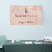 Glamバラモダン金ゴールド大理石金ゴールドパイナップル 横断幕 (トレードショー)