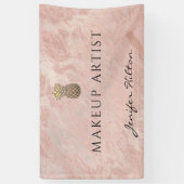 Glamバラモダン金ゴールド大理石金ゴールドパイナップル 横断幕 (縦)