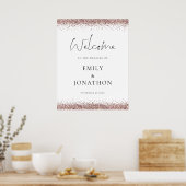 Glamバラ金ゴールドグリッターへようこそ結婚の ポスター (キッチン)