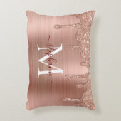 Glamバラ金ゴールドグリッタードリップモエレガントノグラム アクセントクッション (正面(垂直))