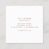 Glamバラ金ゴールドグリッターピンクリップメイクアップアーティスト スクエア名刺 (裏面)