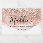 Glamバラ金ゴールドグリッターブライダルシャワー スパークリングワインラベル (シングルラベル)