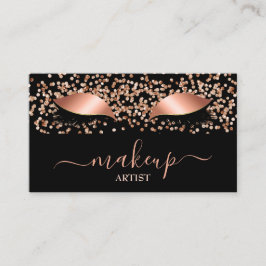 Glamバラ金ゴールドグリッターラッシュメイクアップアーティストサロン 名刺