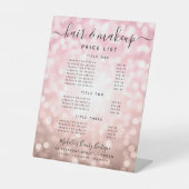 Glamバラ金ゴールドグリッター照明サロン価格メニュー 台座サイン (正面)