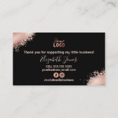 Glamバラ金ゴールドグリッター購入ありがとう 名刺 (裏面)