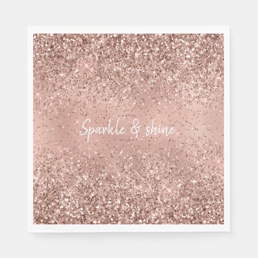 Glamバラ金ゴールドグリッター スタンダードランチョンナプキン (正面)