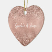 Glamバラ金ゴールドグリッター セラミックオーナメント (左)