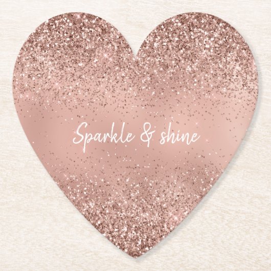 Glamバラ金ゴールドグリッター ペーパーコースター (正面)