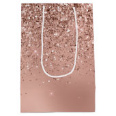 Glamバラ金ゴールドグリッター ミディアムペーパーバッグ (裏面)