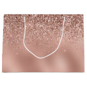 Glamバラ金ゴールドグリッター ラージペーパーバッグ (正面)