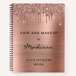 Glamバラ金ゴールドドリップグリッターブラッシュメタル予定 ノートブック