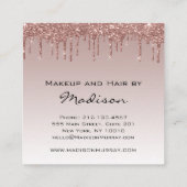 Glamバラ金ゴールドフェイクグリッタードリップスメイクアップアーティスト スクエア名刺 (裏面)