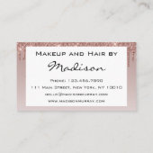 Glamバラ金ゴールドフェイクグリッタードリップスメイクアップアーティスト 名刺 (裏面)