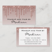 Glamバラ金ゴールドフェイクグリッタードリップスメイクアップアーティスト 名刺 (正面/裏面)