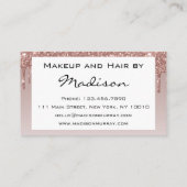 Glamバラ金ゴールドフェイクグリッタードリップスメイクアップアーティスト 名刺 (裏面)