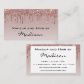 Glamバラ金ゴールドフェイクグリッタードリップスメイクアップアーティスト 名刺 (正面/裏面)