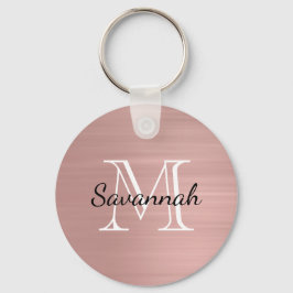 Glamバラ金ゴールドフェイク金属モノグラム キーホルダー