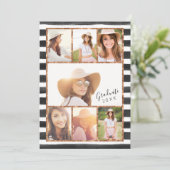 Glamバラ金ゴールドフォトコラージュ卒業招待状 招待状 (スタンド正面)