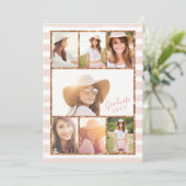 Glamバラ金ゴールドフォトコラージュ卒業招待状 招待状 (スタンド正面)