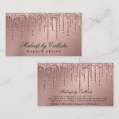 Glamバラ金ゴールドメタリックグリッタードリップメイクアップ 名刺 (正面/裏面)