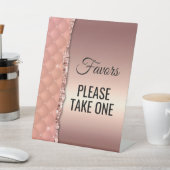 Glamバラ金ゴールドリッピンググリッターメタリック好意サイン 台座サイン (インサイチュ)