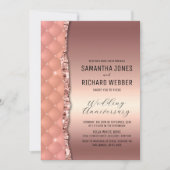 Glamバラ金ゴールドリッピンググリッターメタリック記念日 招待状 (正面)