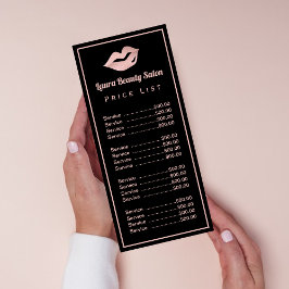 Glamバラ金ゴールドリップ&ブラックプライスリストサービス ラックカード