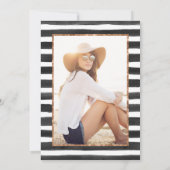 Glamバラ金ゴールド写真卒業パーティー招待状 招待状 (裏面)