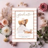 Glamバラ金ゴールド写真卒業パーティー招待状 招待状