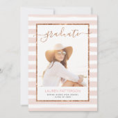 Glamバラ金ゴールド写真卒業パーティー招待状 招待状 (正面)