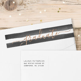 Glamバラ金ゴールド卒業差出人住所ラベル ラップアラウンドラベル