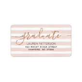 Glamバラ金ゴールド卒業差出人住所ラベル ラベル (正面)