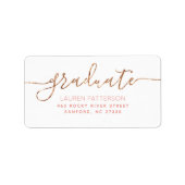 Glamバラ金ゴールド卒業差出人住所ラベル ラベル (正面)