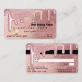 Glamバラ金ゴールド厚いグリッタードリップギフトクレジット 名刺 (正面/裏面)