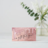 Glamバラ金ゴールド厚いグリッタードリップギフト証明書 名刺 (スタンド正面)