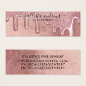 Glamバラ金ゴールド厚型グリッタードリップスイヤリングディスプレイ (正面&裏面)