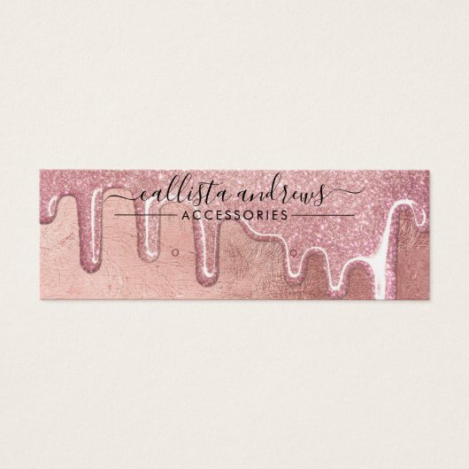 Glamバラ金ゴールド厚型グリッタードリップスイヤリングディスプレイ (正面)