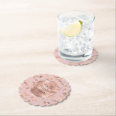 Glamバラ金ゴールド赤面抽象芸術誕生日 ペーパーコースター (インサイチュ)