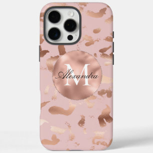 Glamバラ金ゴールド赤面抽象芸術 iPhone 16 Pro Maxケース