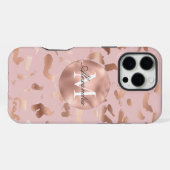 Glamバラ金ゴールド赤面抽象芸術 iPhoneケース (裏面横)